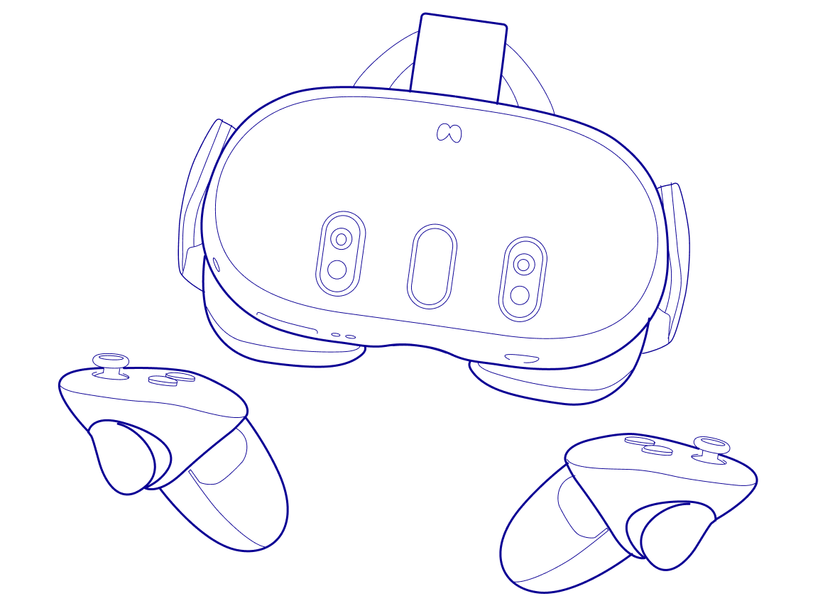 Virtual reality goggles and controllers used for automotive training.